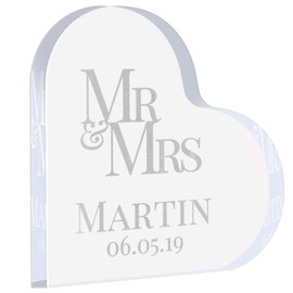 Mr & Mrs.- Clear Acrylic-Freestanding Sign. The Perfect Wedding, Housewarming, Anniversary, or Just Because Gift