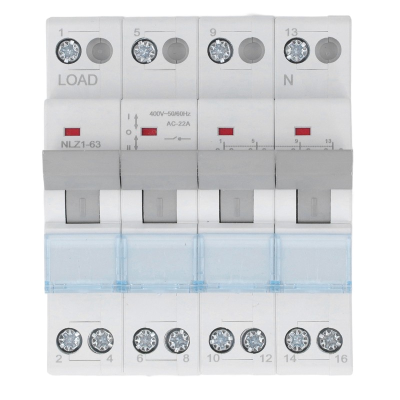 4P Dual Power Manual Transfer Switch DIN Rail Mount Single