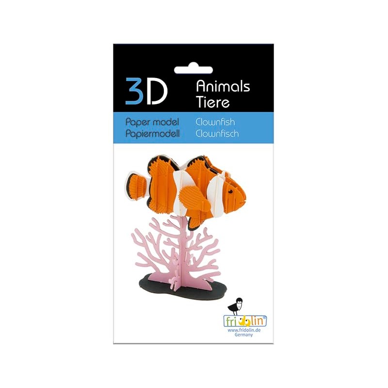 Fridolin 3D Paper Model - Clown Fish