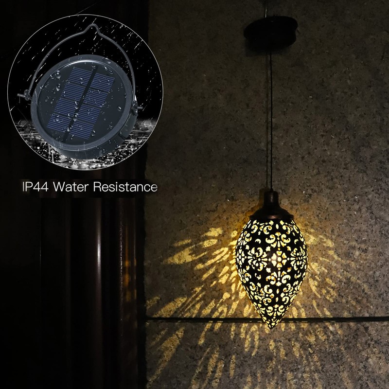 (2 Pack) Hanging Solar Lights, Tomshine Solar Lantern LED Moroccan