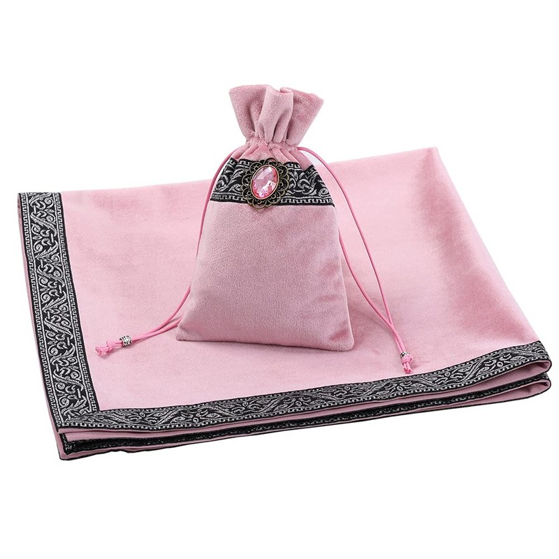 BLESSUME Witch Velvet Altar Tarot Table Cloth and Pouch Square
