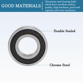 QUARKZMAN 6004-2RS 20 x 42 x 12 mm Ball Bearing x 2 Pieces Carbon Steel for Machines and Tools Double Sealed