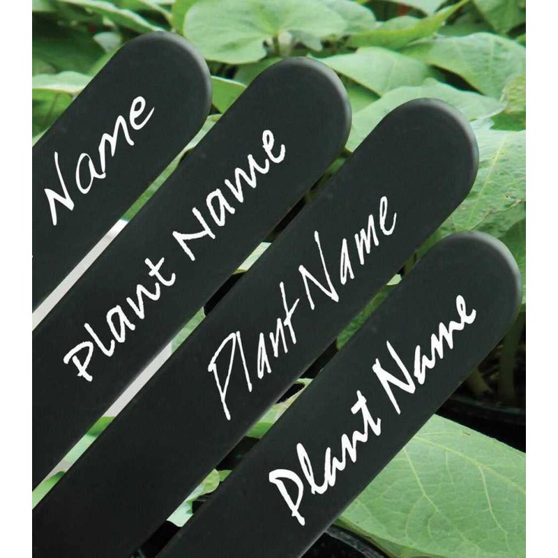 etree 50 x Plastic Plant Labels Black 5"