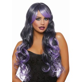 Long Wave Wig Black x Lavender