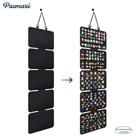 Hanging Enamel Lapel Pin Display Panels Organizer With 5 Loose-leaf Board Pieces, Brooch Pin Enamel Pin Display Pages, Badge Collection Display Holder Holds At Least 120 Pins.(Pins Not Included)