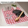 Classic Check 2-Piece Dish Drying Mat Set - 16"x18" Red
