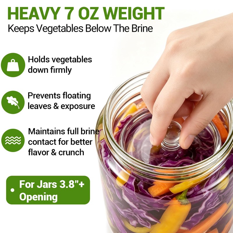 3-Pack Glass Fermentation Weights for Gallon Jars – 3.7 Inch