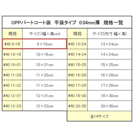 Heiko Bags OPP Part Coat Bags #40 9-18 Pack of 100