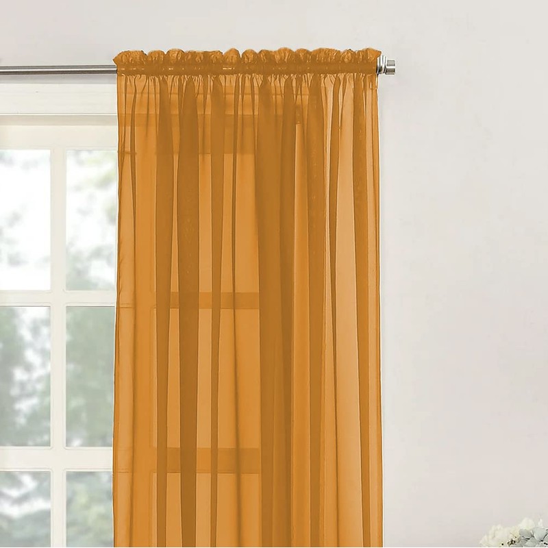 Single Plain Voile Net Curtain Sheer Panels Slot Top Heading