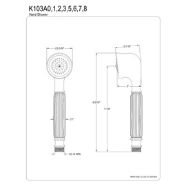 Kingston Brass K103A1 Restoration Hand Shower, 8", Polished Chrome