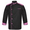 Leorenzo Shaped DL-05 Men's Black Chef Jacket Pink PN (S)