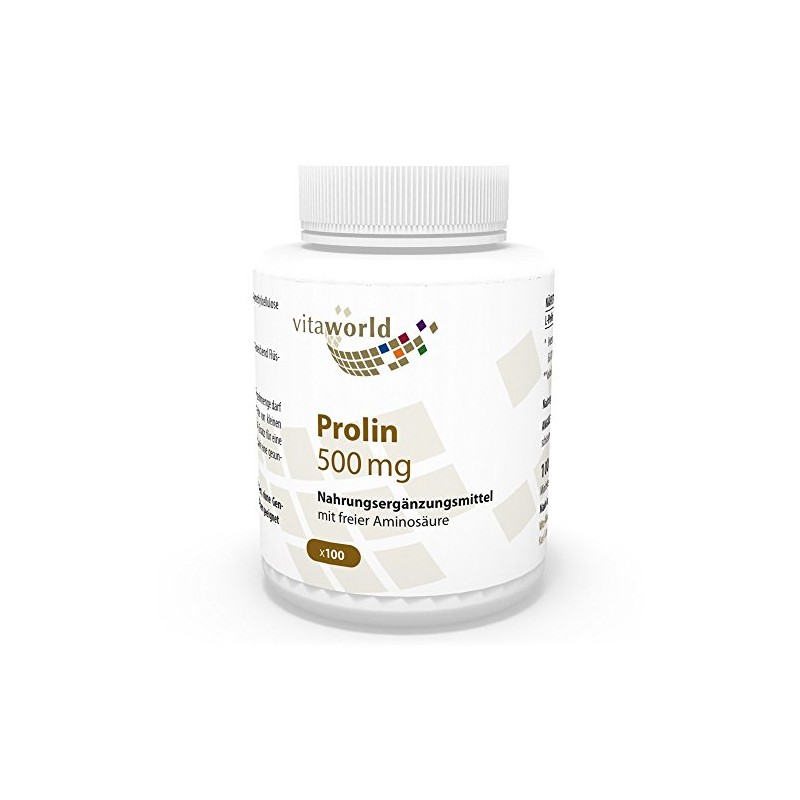 Vita World Proline 500Mg 100 Capsules Collagen Made in Germany