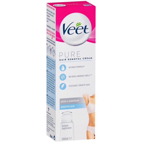 Veet *Veet Pure Hair Removal Cream Bikini & Underarm 100ml - Sensitive - Expiry 04/24