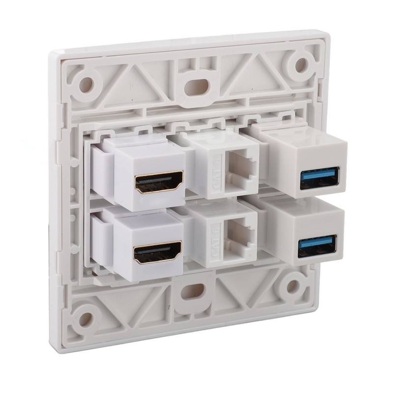 6 Port Multimedia Wall Plate 5Gbps 4K 60HZ HD Multimedia