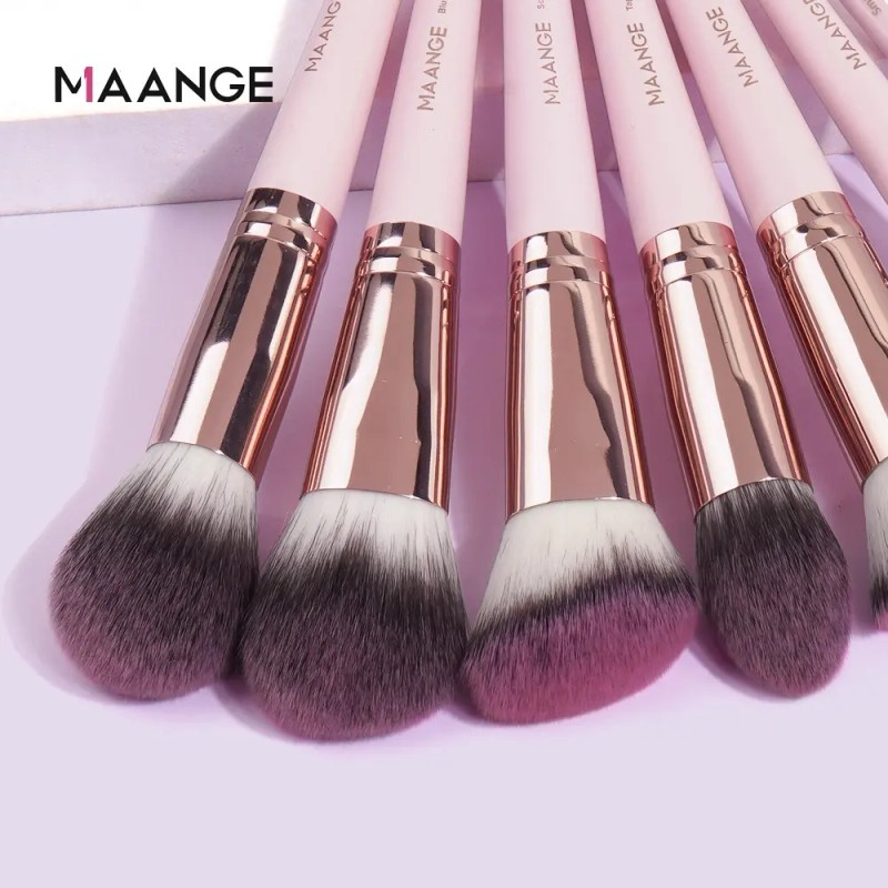 18 Piezas Brochas Set De Brochas Maquillaje Profesional Color Rosa+oro