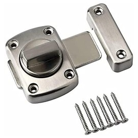 Rotating Bolt Stainless Steel - Door Bolt Interior with Screws, Door Lock Interior for Bathroom Door Cabinet Door, Can Be Used on Various Doors