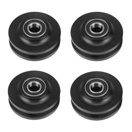 4Pcs Sliding Barn Door Wheel Heavy Duty Cabinet Window Pulley Roller Hardware Smoothy Quiet Sliding Door Track Perfect for DIY Barn Door