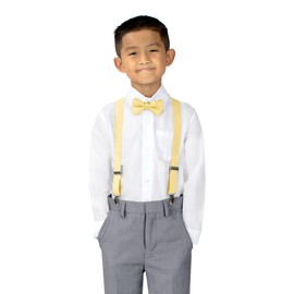 Spring Notion Boys' Suspenders and Solid Color Bowtie Set Yellow Large
