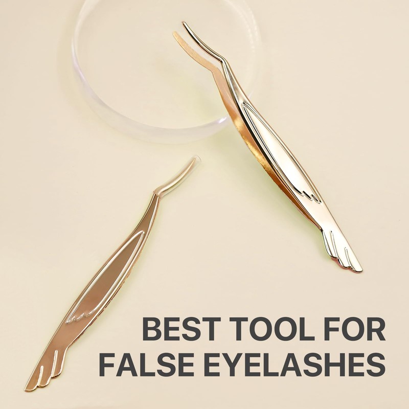 Pretty memory Eyelash Applicator Tool, Curved False Eyelash Tweezers for