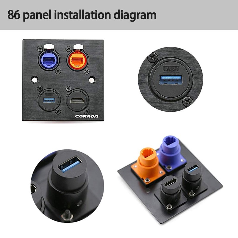 icepc RJ45 Cat6 Socket D-Type Module Shielded Industrial Panel Mount