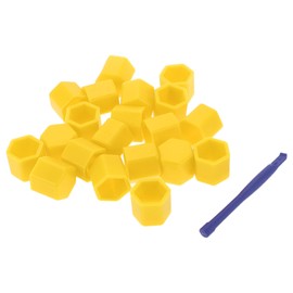 VekAuto Wheel Lug Nut Bolt 17mm Rims Tire Nut Screws Dust Cap Cover Nut Protection Silicone Yellow Outer with Removal Tool