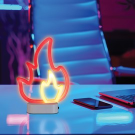 InnoVibe Fire Neon Lamp, LED Light, Battery Powered, Fun Desk Accessory, Neon LED Light for Desk, Festive LED Desk Light, Cool LED Lamp for Dorm Bar Bedroom Gift and Gameroom