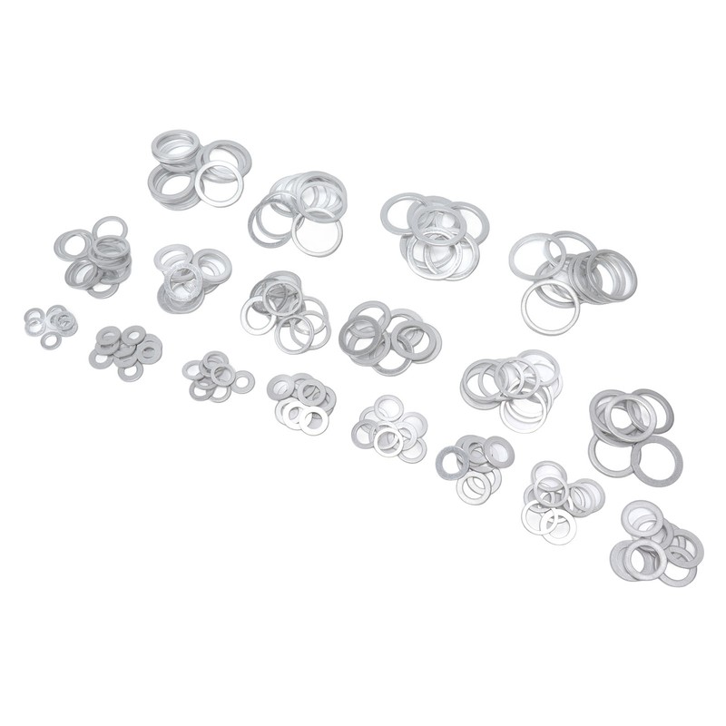 470Pcs Sealing Washer Aluminum Alloy Round Flat Washer Assortment Kit