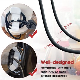 6 Pack Cord Organizer for Kitchen Appliances, MOIHSING Cord Wrapper Mixer Tidy Wrap,Cord Holder,Cord Bundles,Cable Clips,Tidy Cable & Wire Storage Management for Mixer Accessories, 3 Black+ 3 White