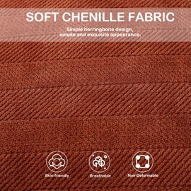 Decorative Pillow Covers Pack of 2, Soft Chenille Luxury Couch Throw Pillow Covers 45x45cm Square Solid Dyed Cushion Covers Elegant Farmhouse Pillow Case for Couch Sofa Bedroom Living Room Home Decor