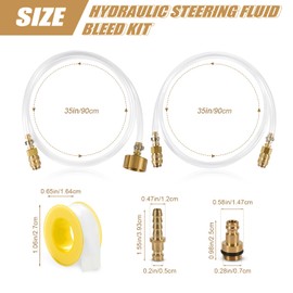 XIHIRCD 2pcs Hydraulic Steering Bleed Kit, Boat Bleed Filler Tube Kit with Brass Swivel & Overflow Tape Compatible with Seastar Outboard Inboard Sterndrive Hydraulic Helms Marine Tool Kit