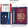 MOIRENTO UK Passport Cover Holders Protector PU Leather Navy Blue