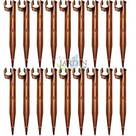 Deliveries Nursery Tent Pegs Bead 16 mm and 20 mm Hoses Ground Spike Drop Brown. Prevents the Pipe Picked Up By Wind or Folding Pack 20 Pegs
