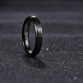083 Base Men's Ring, Tungsten, Matte Line, Side Cut, Width: 0.2 inch (6 mm), Silver, Vacuum Plated, Metal