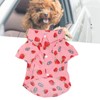 Dog Summer Shirts Cute Strawberry Print Turn Down Collar Snap