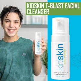 Kidskin T-Blast Facial Cleanser, Gentle Face Wash with Tea Tree Oil, Spot Skin Care for Kids and Teens, Non-Drying Natural Cleanser for Oily or Dry, Acne-Prone Skin, 150 ml 5.0 fl oz.