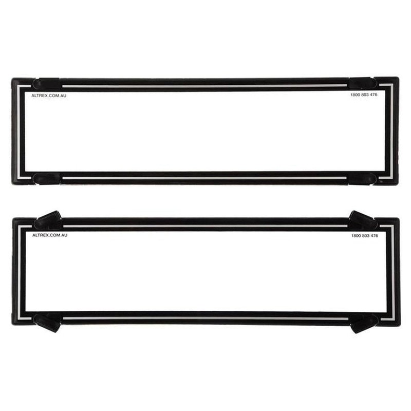 Altrex Number Plate Protectors Slimline Black No Line Silver Border