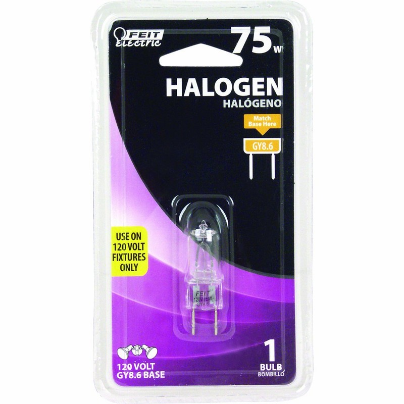 Feit Electric BPQ75/8.6 75-Watt T4 JCD Halogen Bulb with Bi-Pin