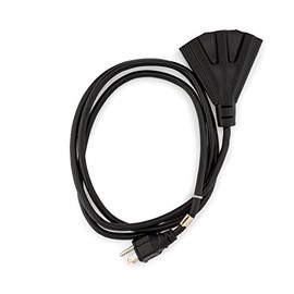 Holiday Lighting Outlet 6-Foot Black Outdoor Extension Cord | Heavy-Duty Extension Cord for Appliances, Lawn Tools, & More | Triple-Tap Outlet Perfect for Landscape Projects