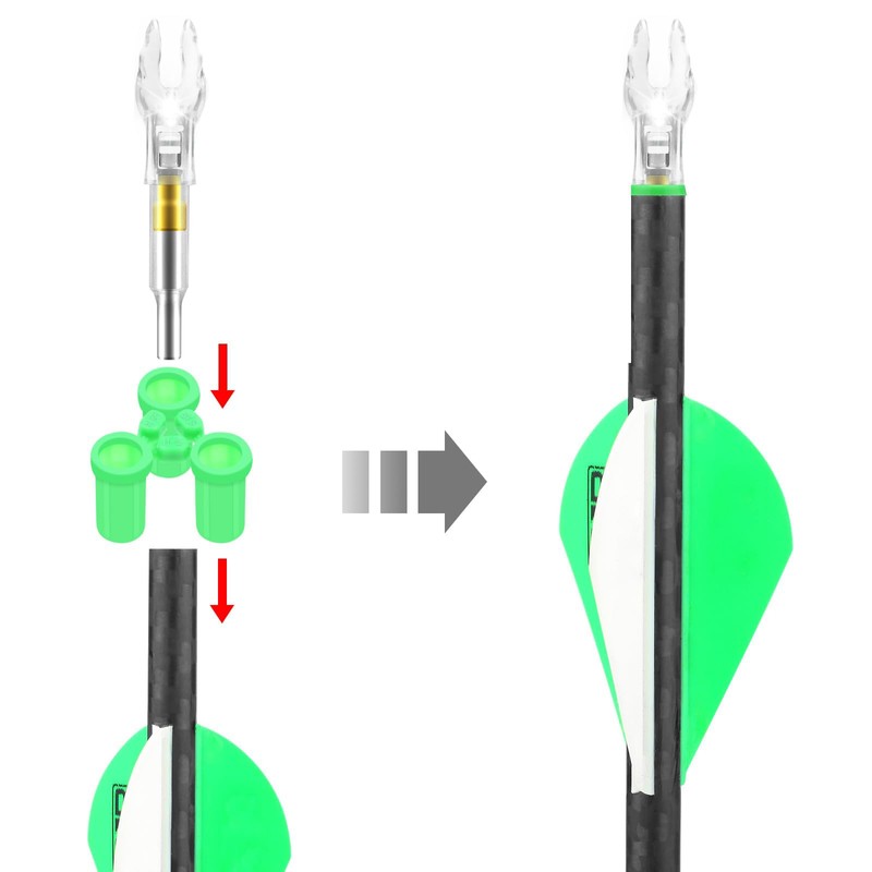 ACDSHOT 6 Pack X Lighted Nocks for Arrows with .204