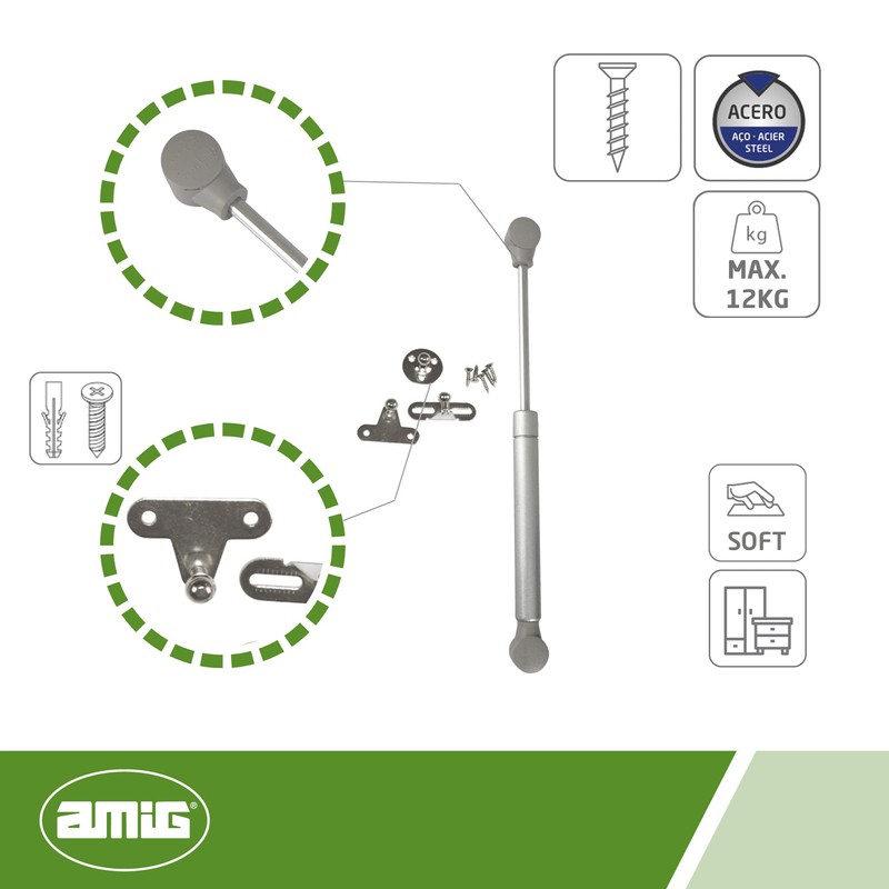 Amig - Gas Compass for Lifting Folding Doors of Furniture