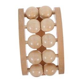 Outanaya 10 Wooden Dual Row Bead Back Massager Portable Manual Tool for Relief and Muscle Relaxation Office Travel Natural Design for Comfort Enhancement