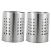 ABOOFAN 2Pcs Stainless Steel Draining Container for Utensil Storage Practical