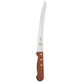 Mercer Culinary  Mercer Culinary Praxis 10" Wavy Edge Curved Bread Knife with Rosewood Handle - 10" Curved Bread Knife Rosewood Handle