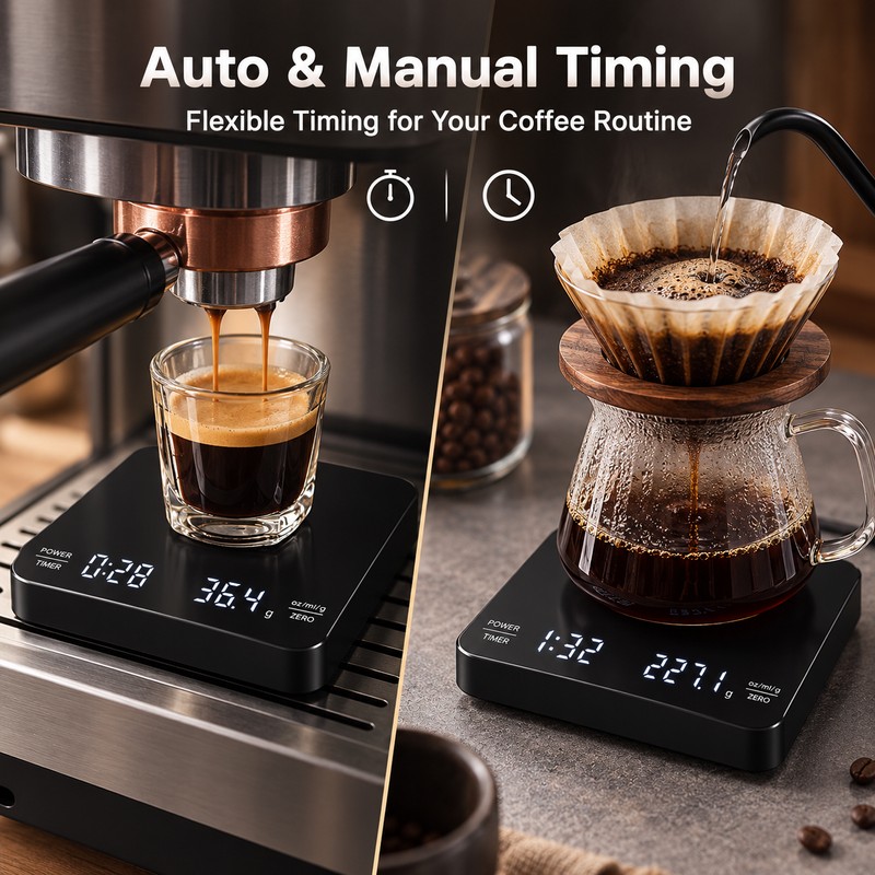 Digital Coffee Scale for Pour-Over Brewing – 3kg Capacity, 0.1g