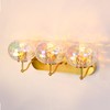 Wrlmfy 23" Brushed Gold Vanity Light Stained Hammered Glass Wall