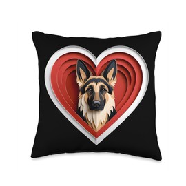 German Shepherd Heart Cute GSD Puppy Dog Lover or Pet Owner Throw Pillow