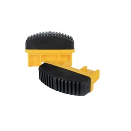 DRABEST - Non-slip ladder feet for industrial ladders - 50x20x50mm - 2 pieces - with rubber additive - non-slip feet, replacement feet for ladder, to protect the floor from scratches - black/yellow