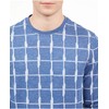 Alfani Mens Sweatshirt Large Grid Jacquard Pullover Stretch Blue L