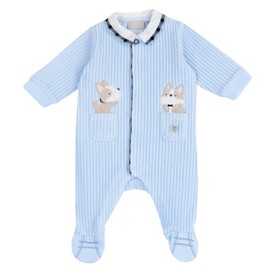 Chicco, Baby Romper with Practical Front Opening with Buttons, Made of Soft Fabric, Machine Washable, Baby Clothes 0-24 Months, Birth Gift Idea, Designed in Italy, Light Blue (7)