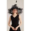 RZTA Women's Kentucky Derby Church Dress Hat Wide Brim Leaf